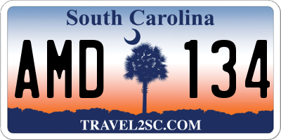 SC license plate AMD134