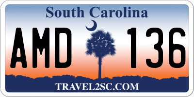 SC license plate AMD136