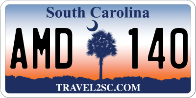 SC license plate AMD140