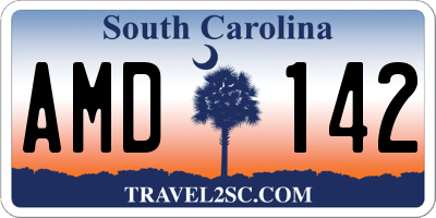 SC license plate AMD142