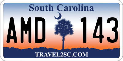 SC license plate AMD143