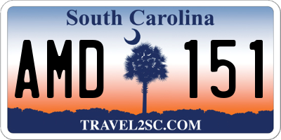 SC license plate AMD151