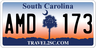 SC license plate AMD173