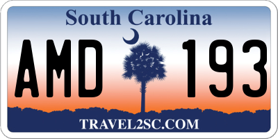SC license plate AMD193