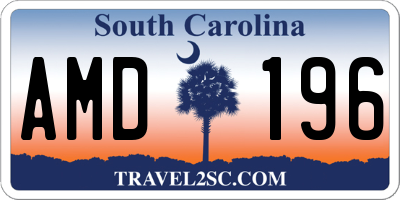 SC license plate AMD196