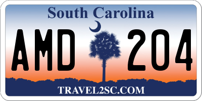 SC license plate AMD204