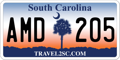 SC license plate AMD205