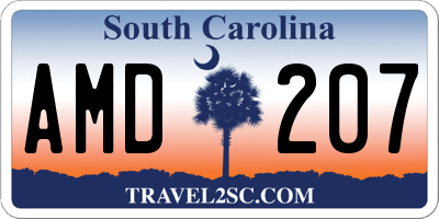 SC license plate AMD207