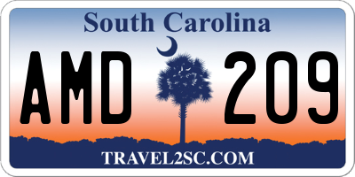 SC license plate AMD209