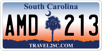SC license plate AMD213