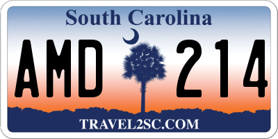 SC license plate AMD214