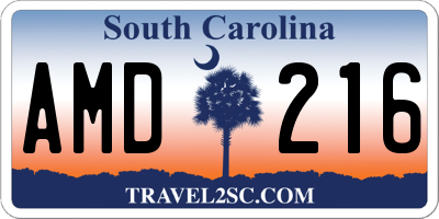 SC license plate AMD216