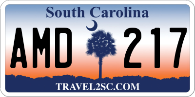 SC license plate AMD217