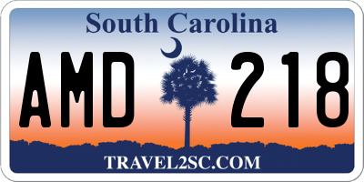 SC license plate AMD218
