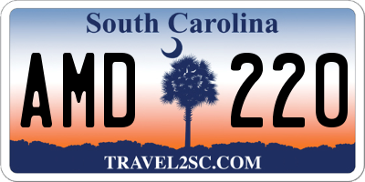 SC license plate AMD220
