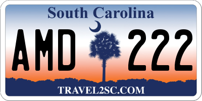 SC license plate AMD222