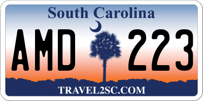 SC license plate AMD223
