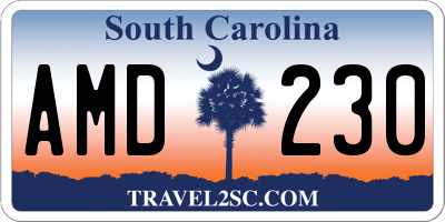 SC license plate AMD230