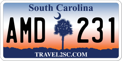 SC license plate AMD231