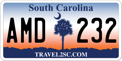 SC license plate AMD232