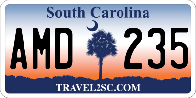 SC license plate AMD235