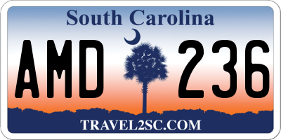 SC license plate AMD236