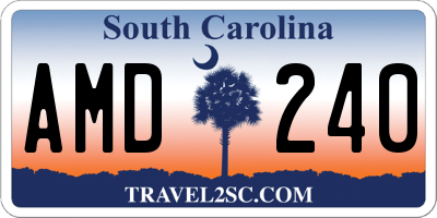 SC license plate AMD240