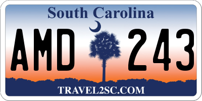 SC license plate AMD243