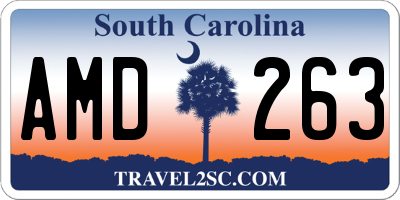 SC license plate AMD263