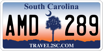 SC license plate AMD289