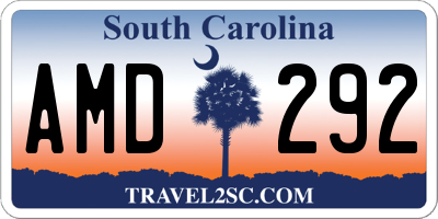 SC license plate AMD292