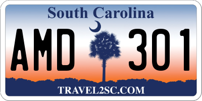 SC license plate AMD301