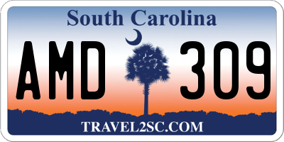 SC license plate AMD309