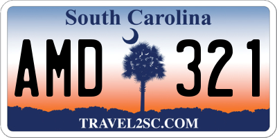 SC license plate AMD321