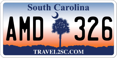 SC license plate AMD326