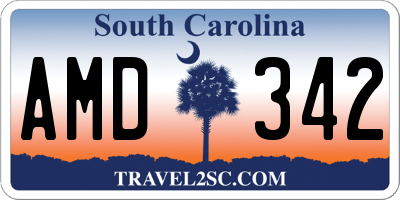 SC license plate AMD342