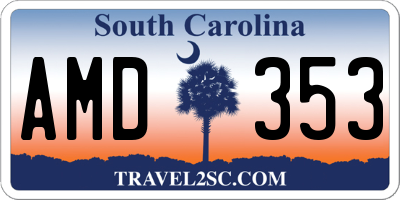 SC license plate AMD353