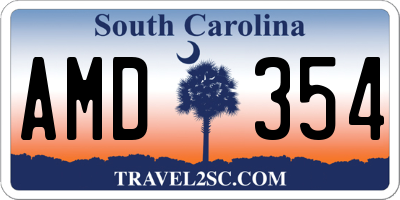 SC license plate AMD354
