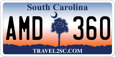 SC license plate AMD360