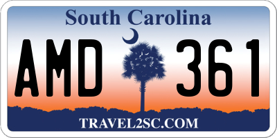 SC license plate AMD361