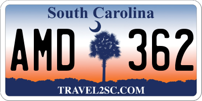 SC license plate AMD362