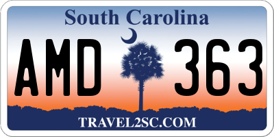 SC license plate AMD363