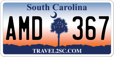 SC license plate AMD367