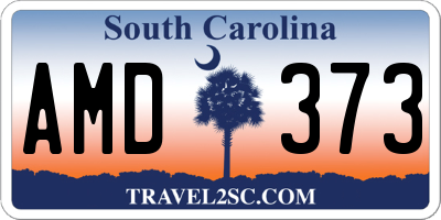 SC license plate AMD373