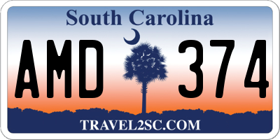 SC license plate AMD374