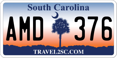 SC license plate AMD376