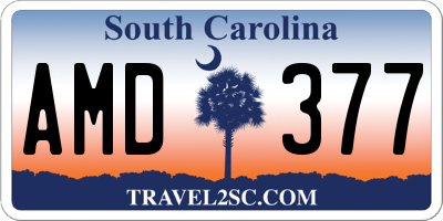 SC license plate AMD377