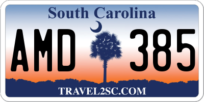 SC license plate AMD385
