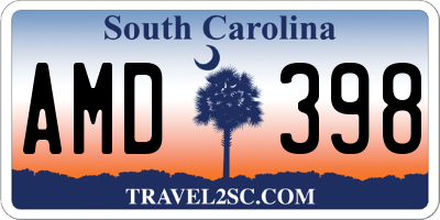 SC license plate AMD398