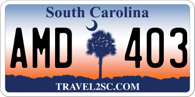 SC license plate AMD403